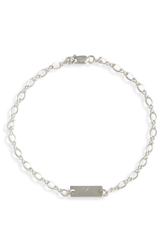 Nashelle Hadley Initial Bar Bracelet in Sterling Silver - K Cover