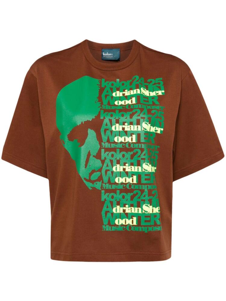 Kolor x On-U Sound face-print T-shirt - Brown Cover