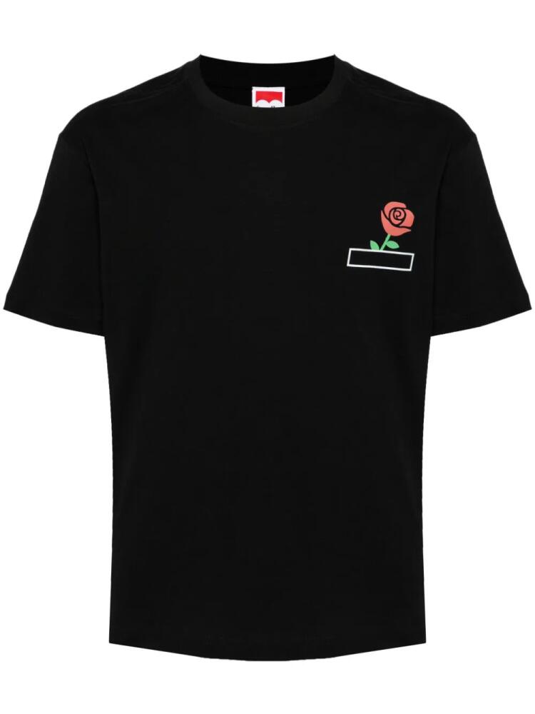 Ground Zero rose-print cotton T-shirt - Black Cover