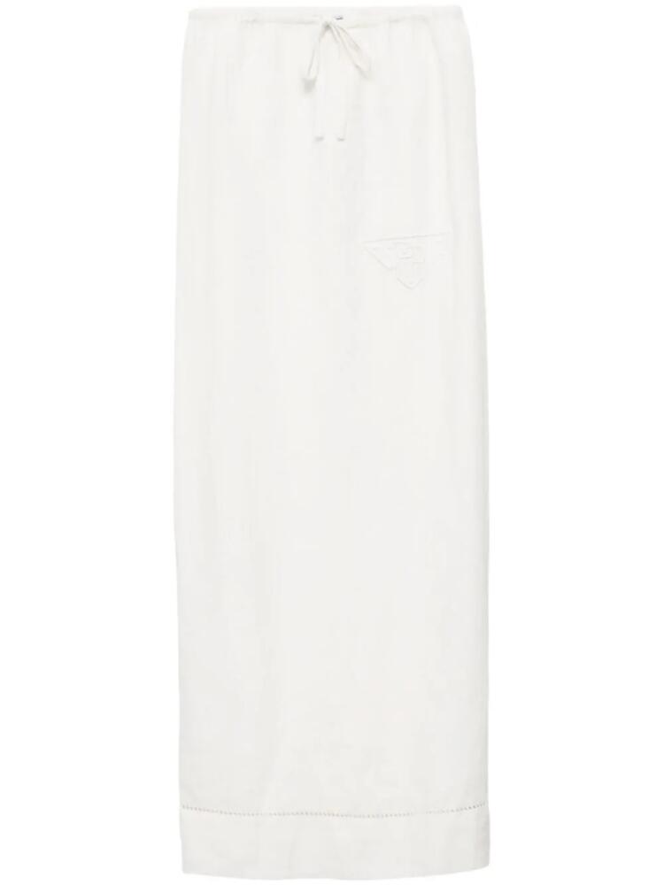 Prada embroidered linen skirt - Neutrals Cover