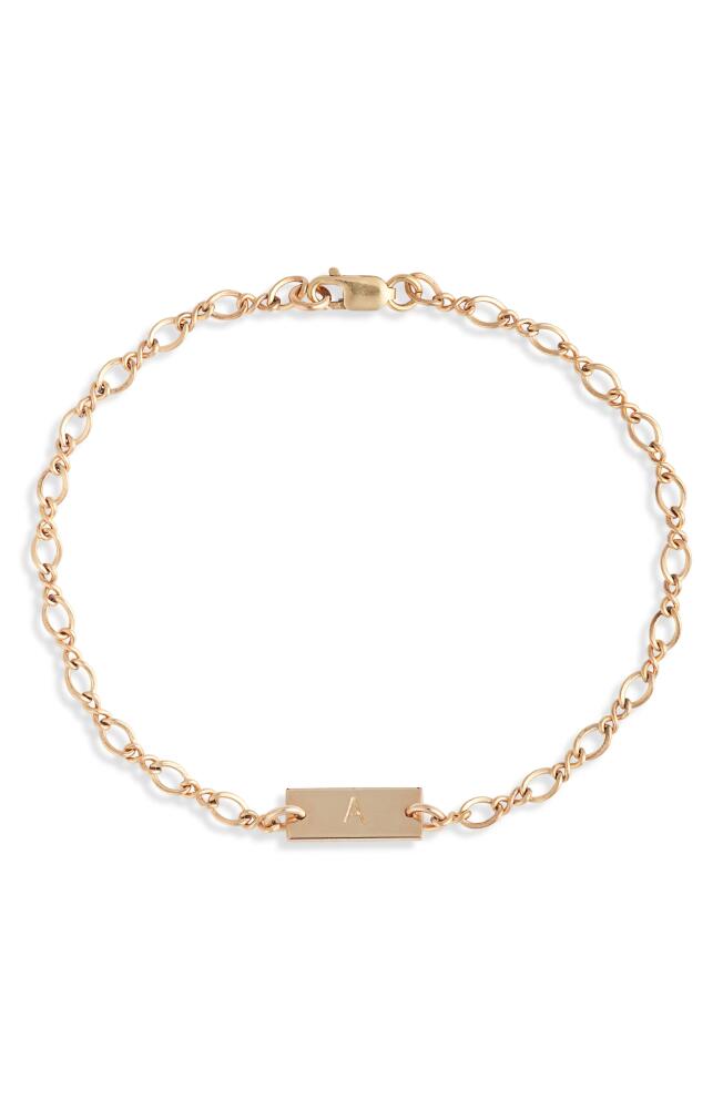 Nashelle Hadley Initial Bar Bracelet in Yellow Gold Fill - A Cover