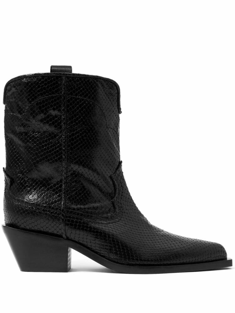 Bimba y Lola snakeskin cowboy boots - Black Cover