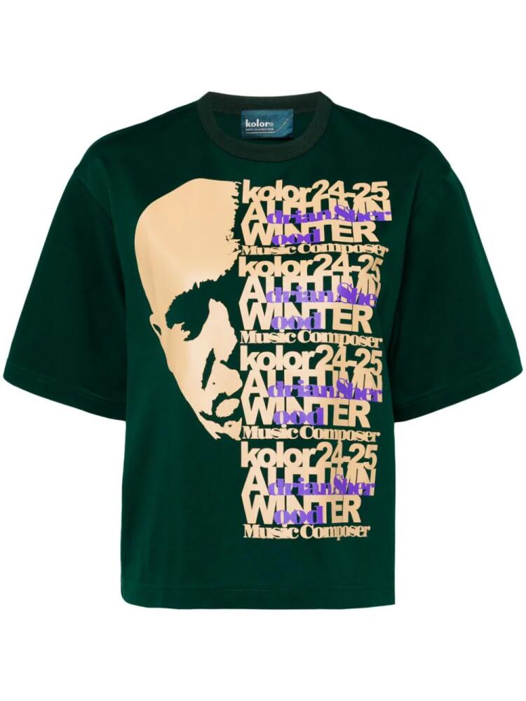 Kolor x On-U Sound face-print T-shirt - Green Cover