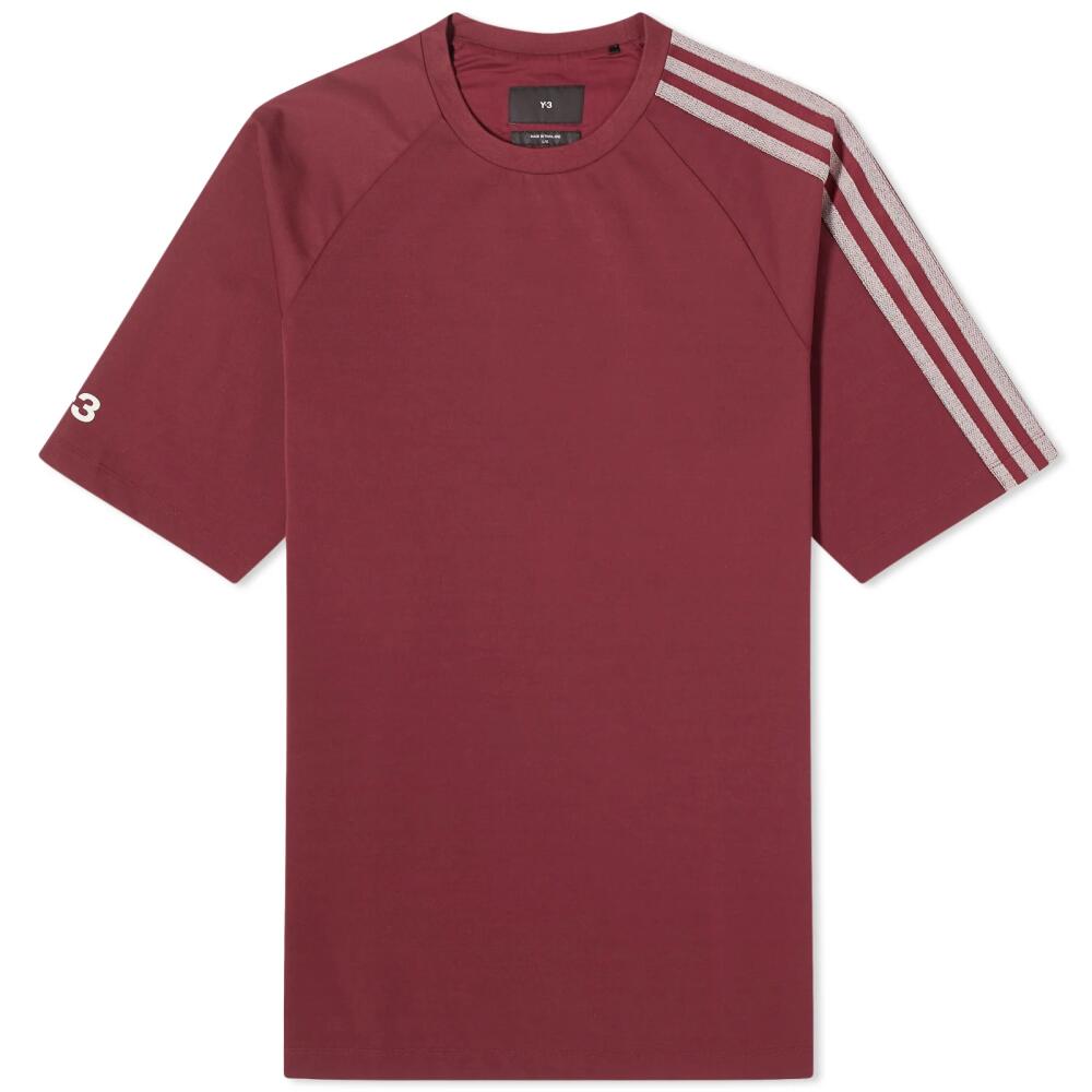 Y-3 Men's 3 Stripe T-Shirt in Shadow Red Cover