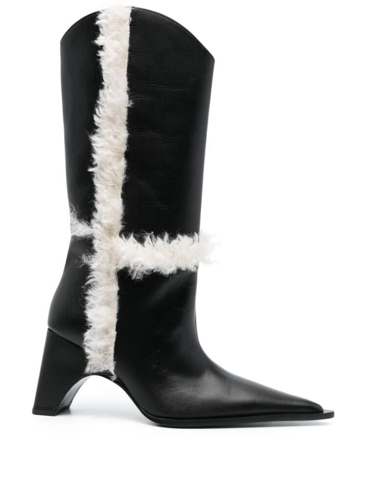 Coperni 85mm shearling-detail leather boots - Black Cover