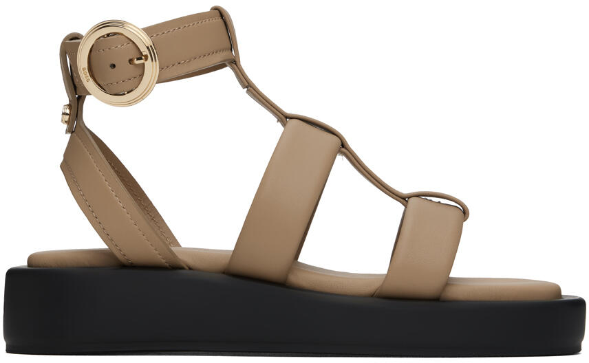 BOSS Brown Platform Sandals Cover