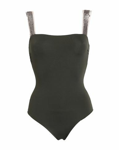 S And S Woman One-piece swimsuit Military green Polyamide, Elastane Cover