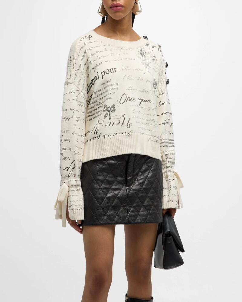 Cinq a Sept Printed Love Notes Tasha Pullover Sweater Cover