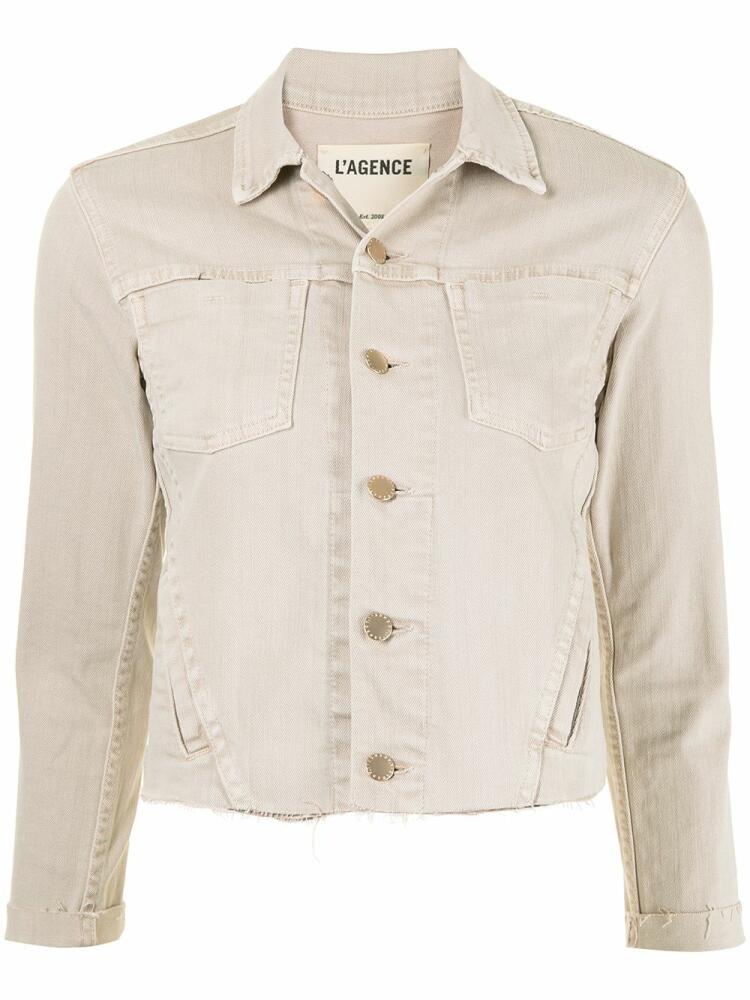 L'Agence Janelle raw-edge jacket - Neutrals Cover