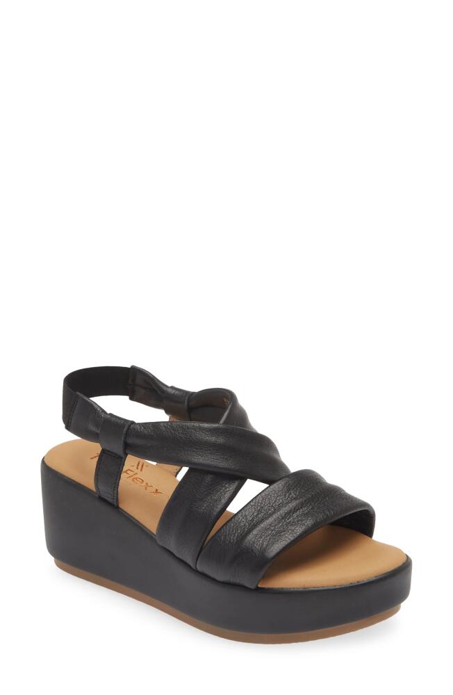 The FLEXX Scott Slingback Platform Wedge Sandal in Black Cover