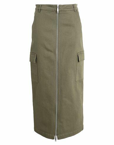 Max & co. Bologna Woman Maxi skirt Military green Cotton, Elastane Cover