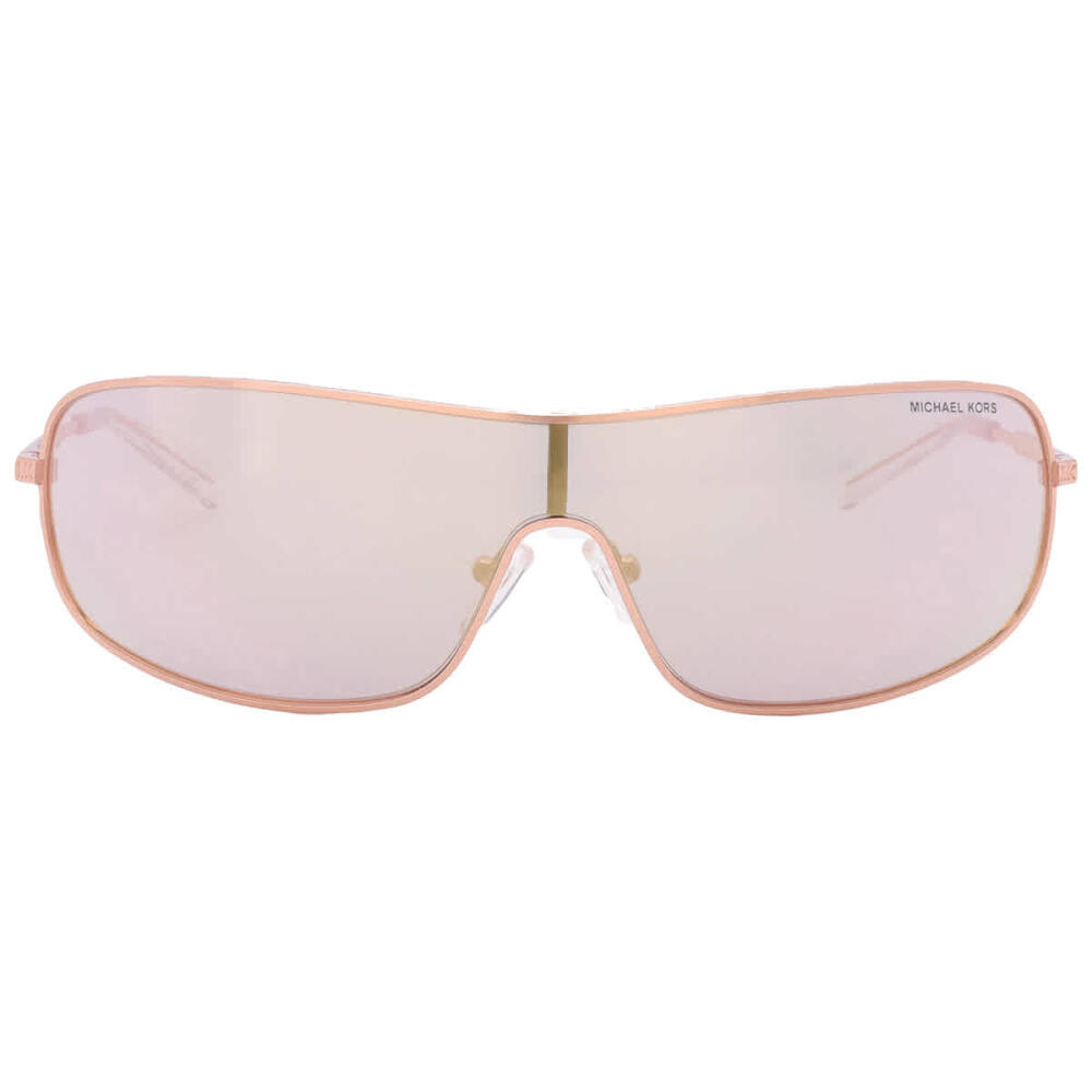 Michael Kors Aix Rose Gold Mirrored Shield Ladies Sunglasses Cover