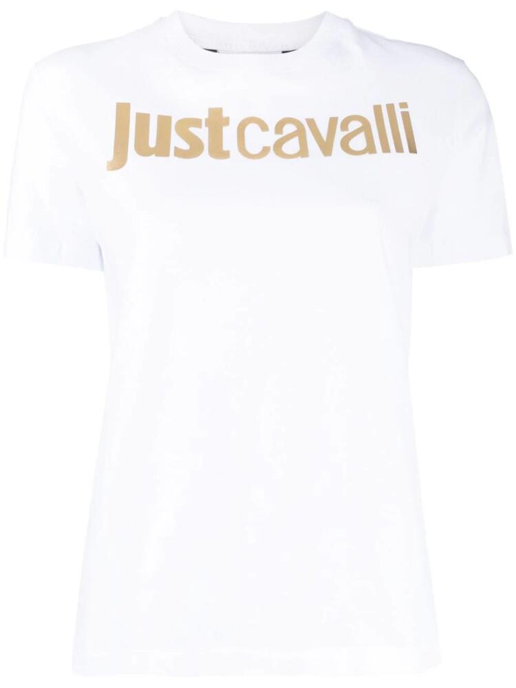 Just Cavalli metallic-logo T-shirt - White Cover