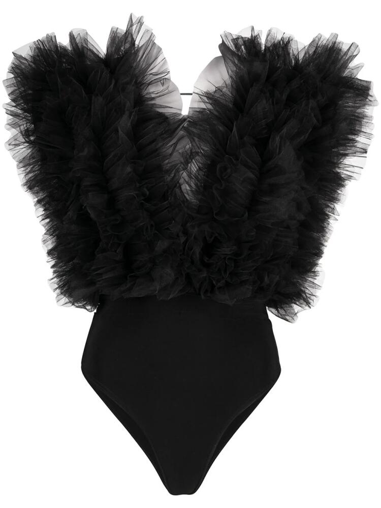 Alchemy x Lia Aram ruffle sleeveless bodysuit - Black Cover