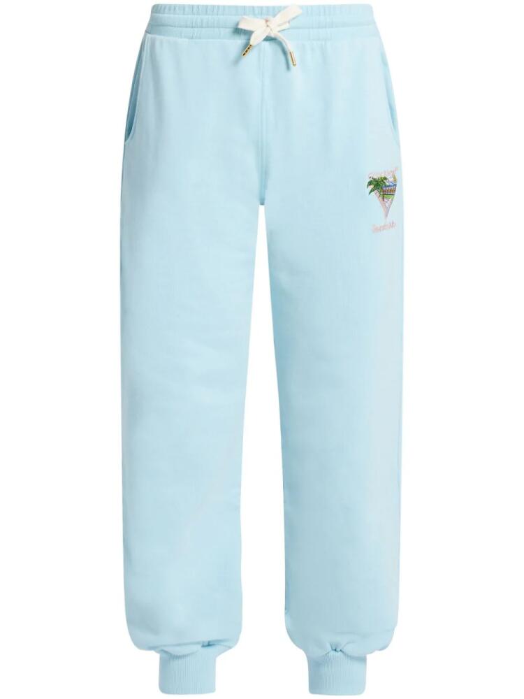 Casablanca Tennis Club-embroidery track pants - Blue Cover