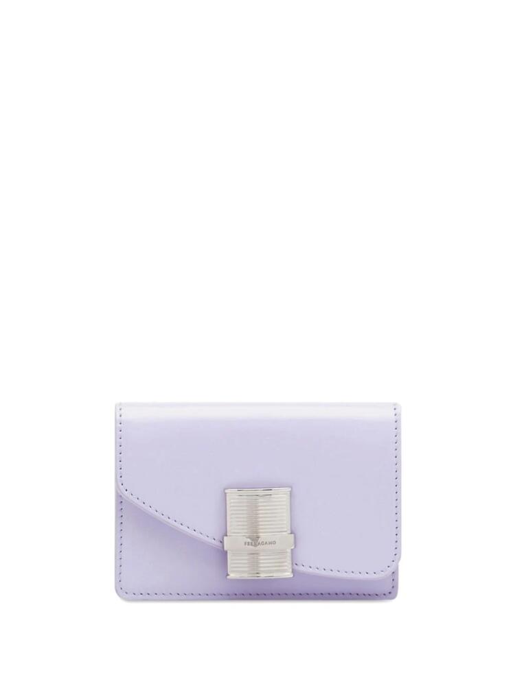 Ferragamo Fiamma leather card holder - Purple Cover