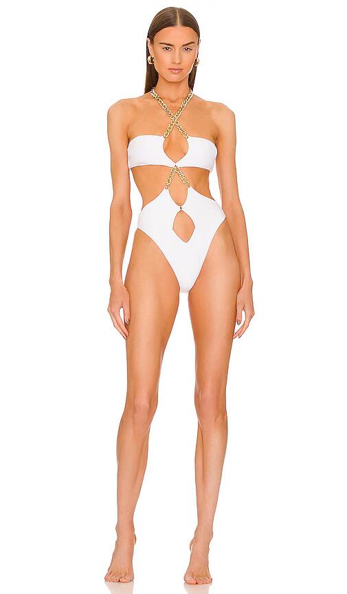 Michael Costello Shae One Piece in White Cover