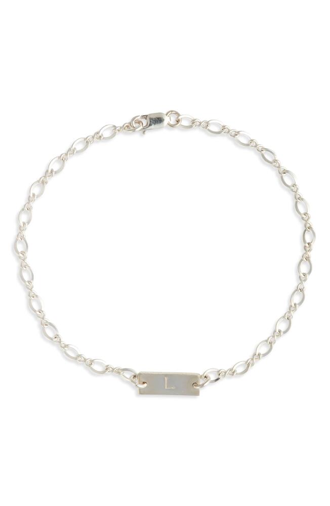 Nashelle Hadley Initial Bar Bracelet in Sterling Silver - L Cover