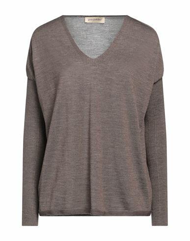 Gentryportofino Woman Sweater Khaki Virgin Wool, Silk Cover