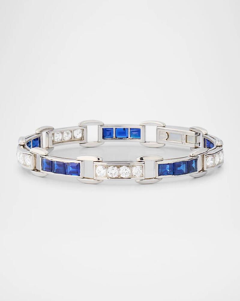 NM Estate Estate Platinum Art Deco Sapphire and Diamond Bracelet Cover