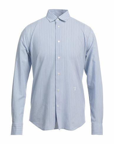 Trussardi Man Shirt Sky blue Cupro, Cotton, Elastane Cover