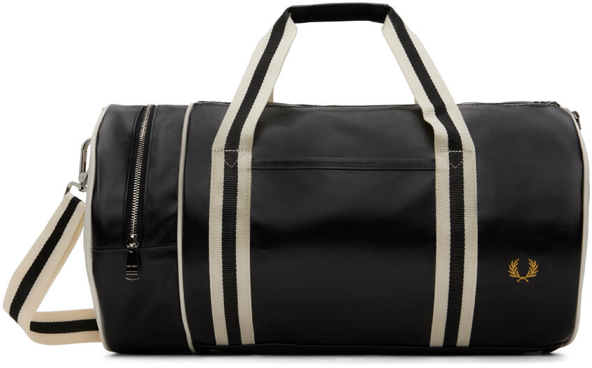 Fred Perry Black Classic Barrel Duffle Bag Cover