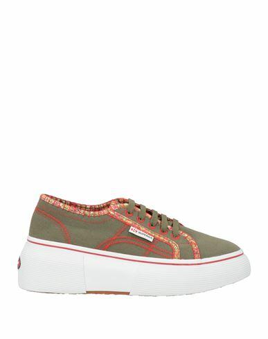 Max & co. With Superga Woman Sneakers Military green Textile fibers Cover