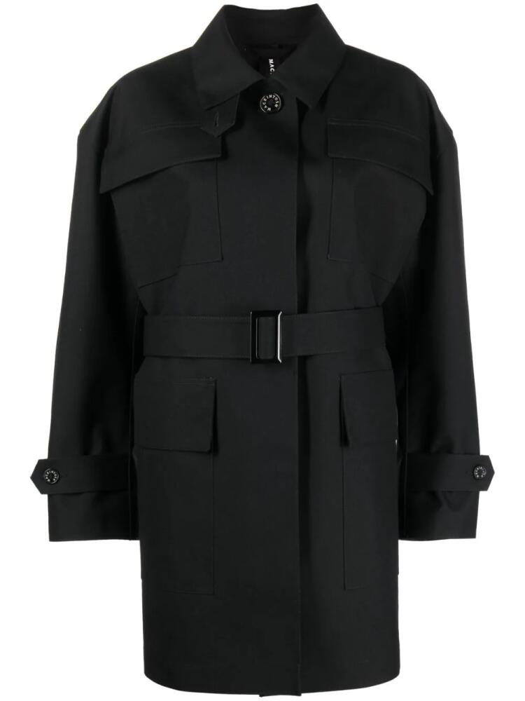 Mackintosh single-breasted belted-waist coat - Black Cover