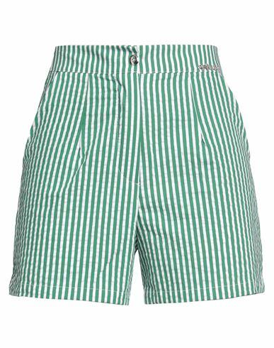 Gaëlle Paris Woman Shorts & Bermuda Shorts Green Cotton Cover