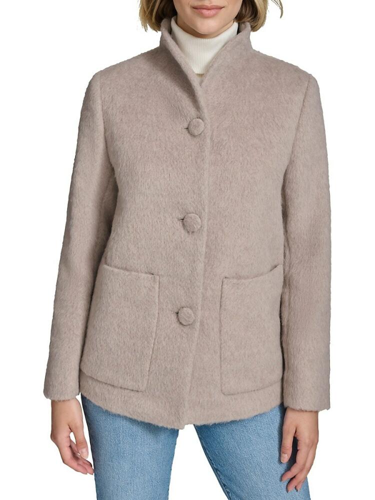 Andrew Marc Women's Piper Button Front Jacket - Walnut Cover