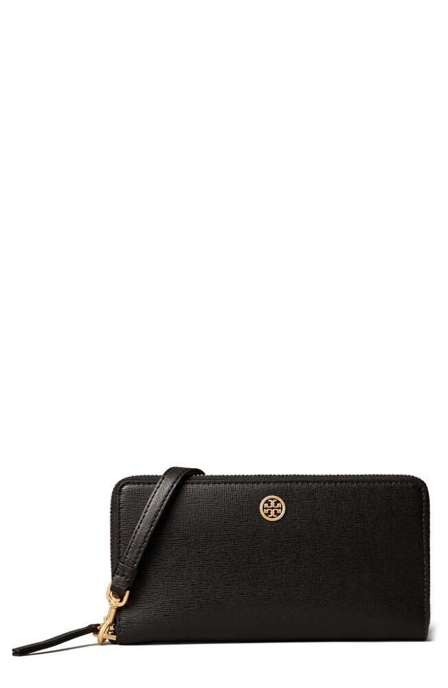 Tory Burch Robinson Zip Slim Wallet in Black Cover