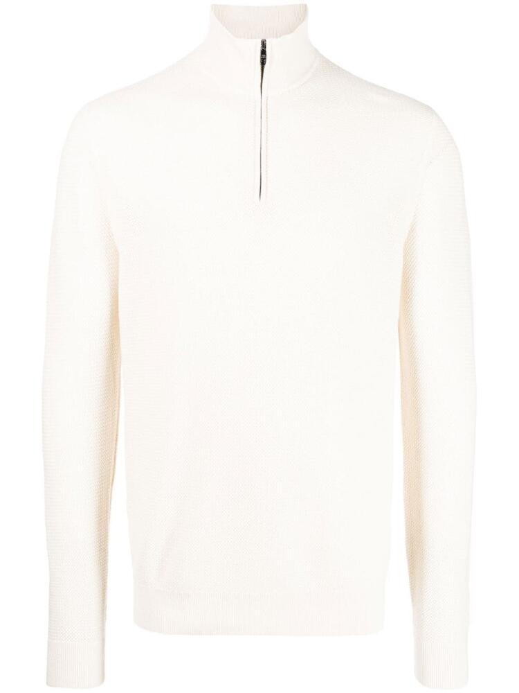 Ted Baker half zip-front jumper - White Cover