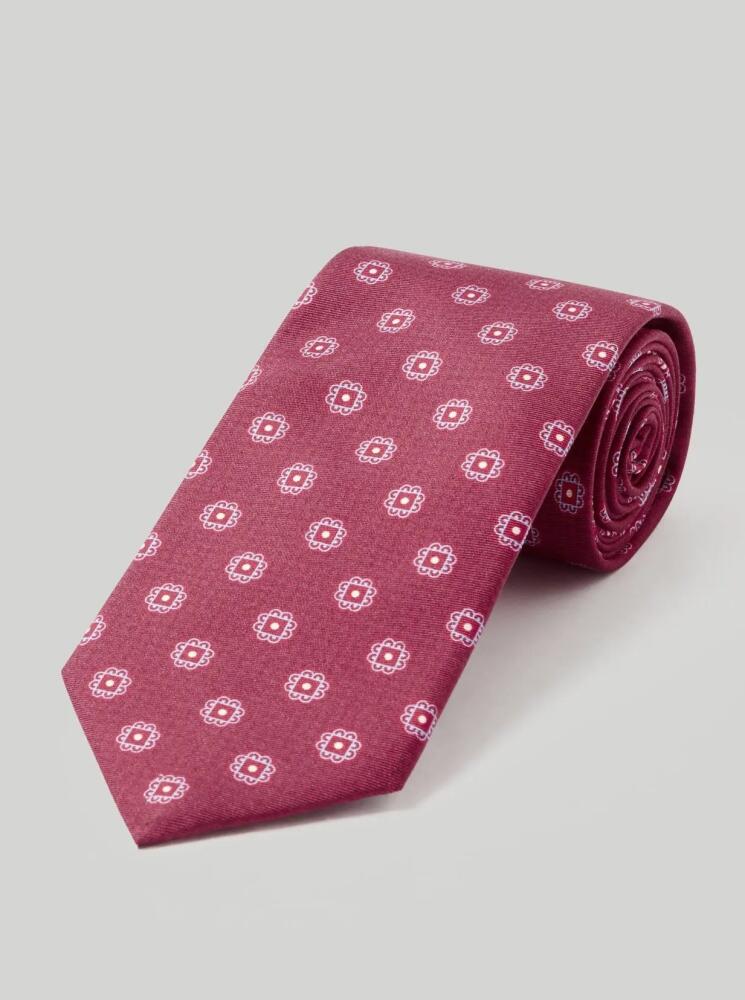 Robert Talbott Robert Printed Silk Flower Necktie in Red Cover