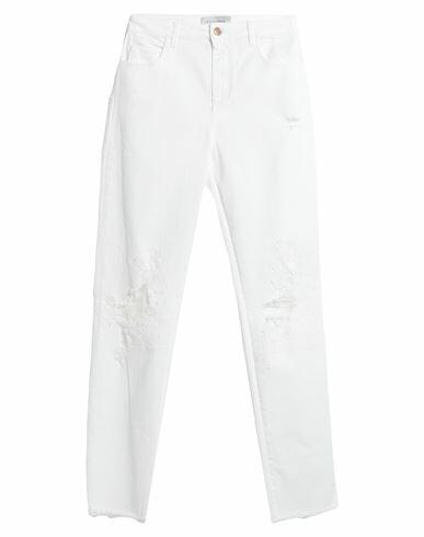 Ermanno Firenze Woman Jeans White Cotton, Elastane, Polyamide Cover