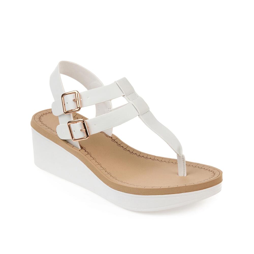 Journee Collection Bianca Wedge Sandal | Women's | White Cover