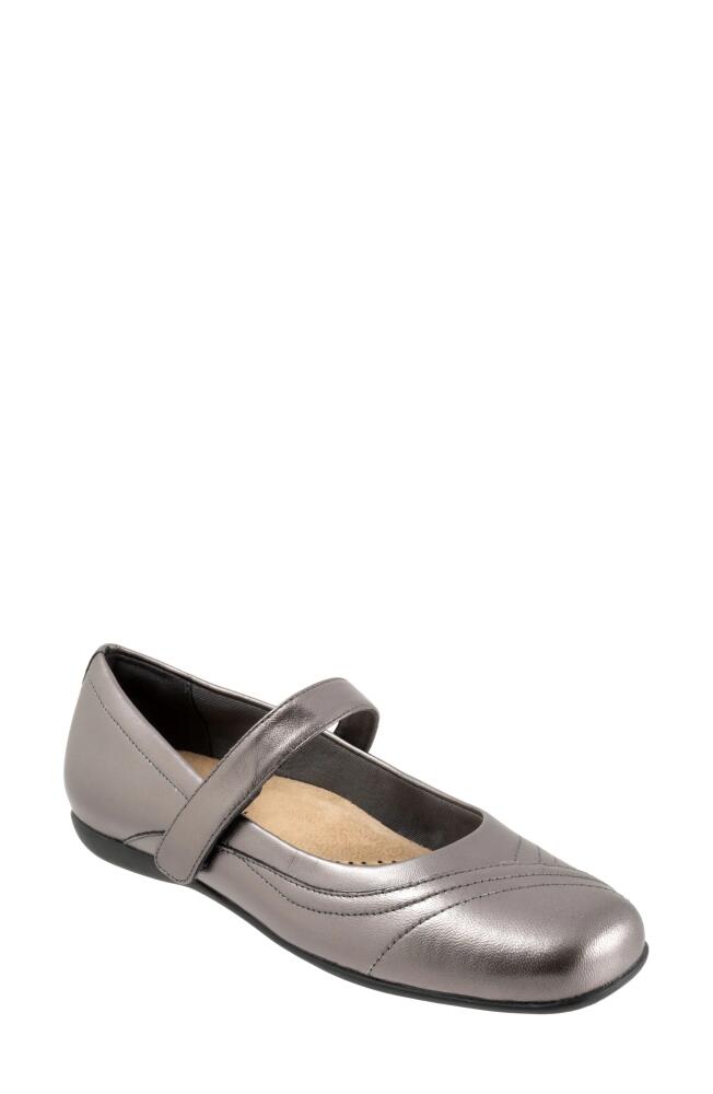 Trotters Sherese Mary Jane Flat in Pewter Cover