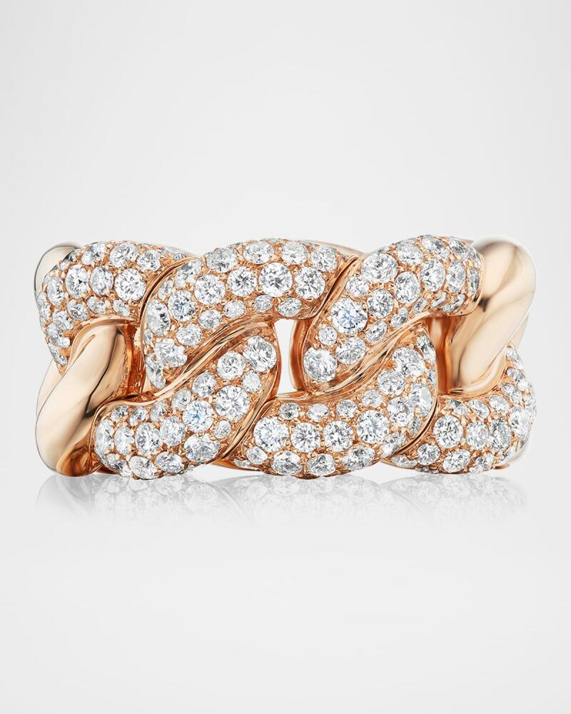 Andreoli 18K Rose Gold Diamond Curb Link Ring Cover