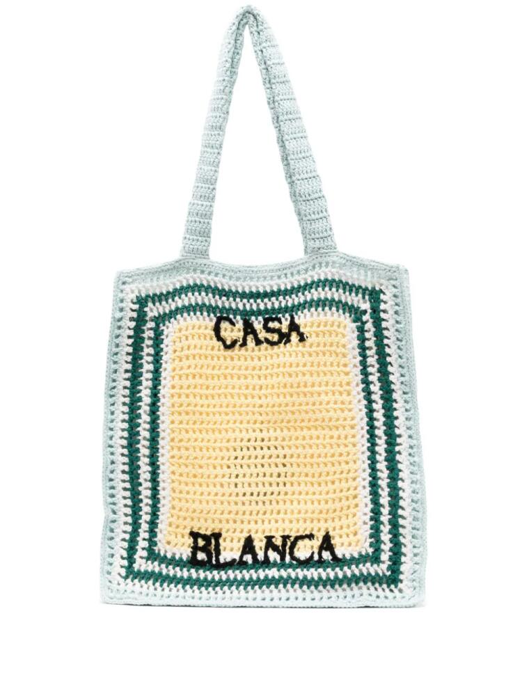 Casablanca Tennis crochet tote bag - Green Cover