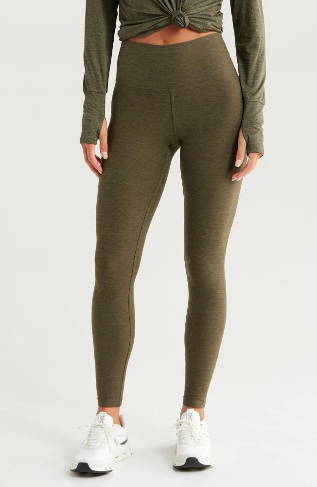 Zella Renew Mélange High Waist Leggings in Olive Night Melange Cover