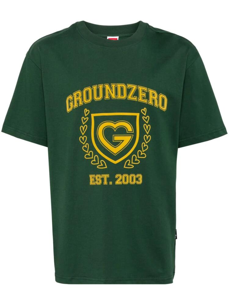 Ground Zero logo-print cotton T-shirt - Green Cover