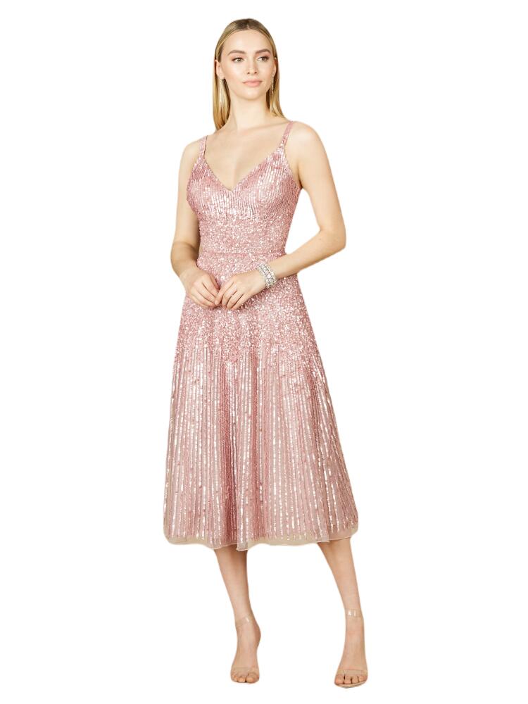 LARA New York Flowing, Sequin Midi Dress in Mauve Cover