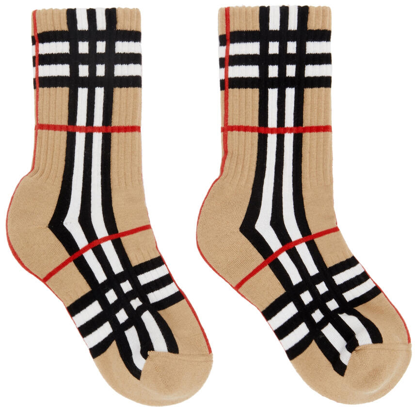 Burberry Beige Check Socks Cover