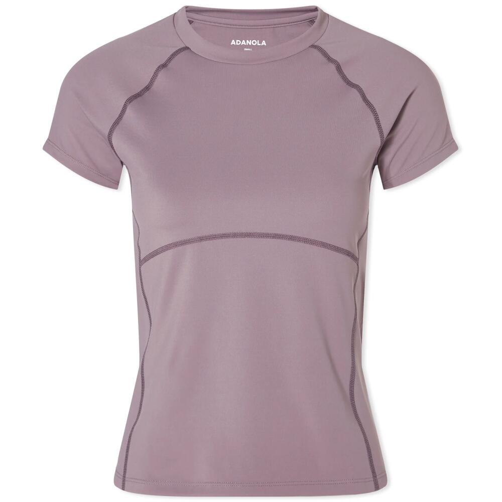 Adanola Women's Ultimate Seam Detail Short Sleeve Top in Mauve Cover