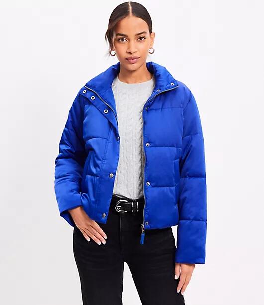 Loft Petite Sateen Puffer Jacket Cover