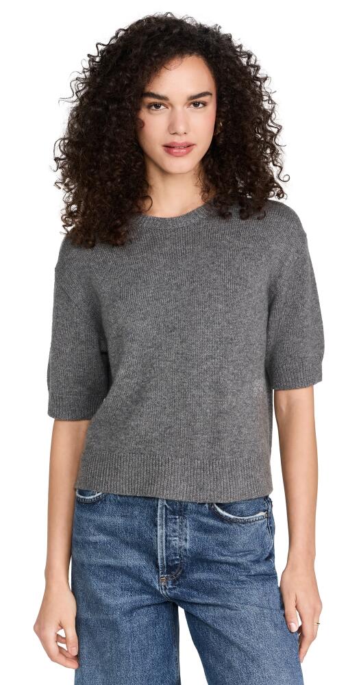 Theory Crop Cashmere Tee Light Charcoal Cover