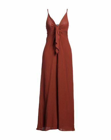 Faithfull Woman Maxi dress Brown Linen, Rayon Cover