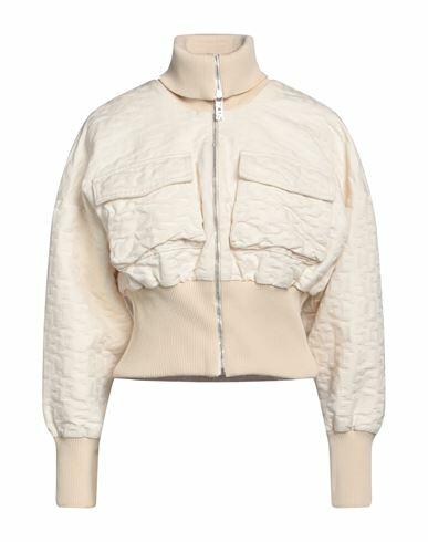 Gcds Woman Jacket Ivory Cotton Cover