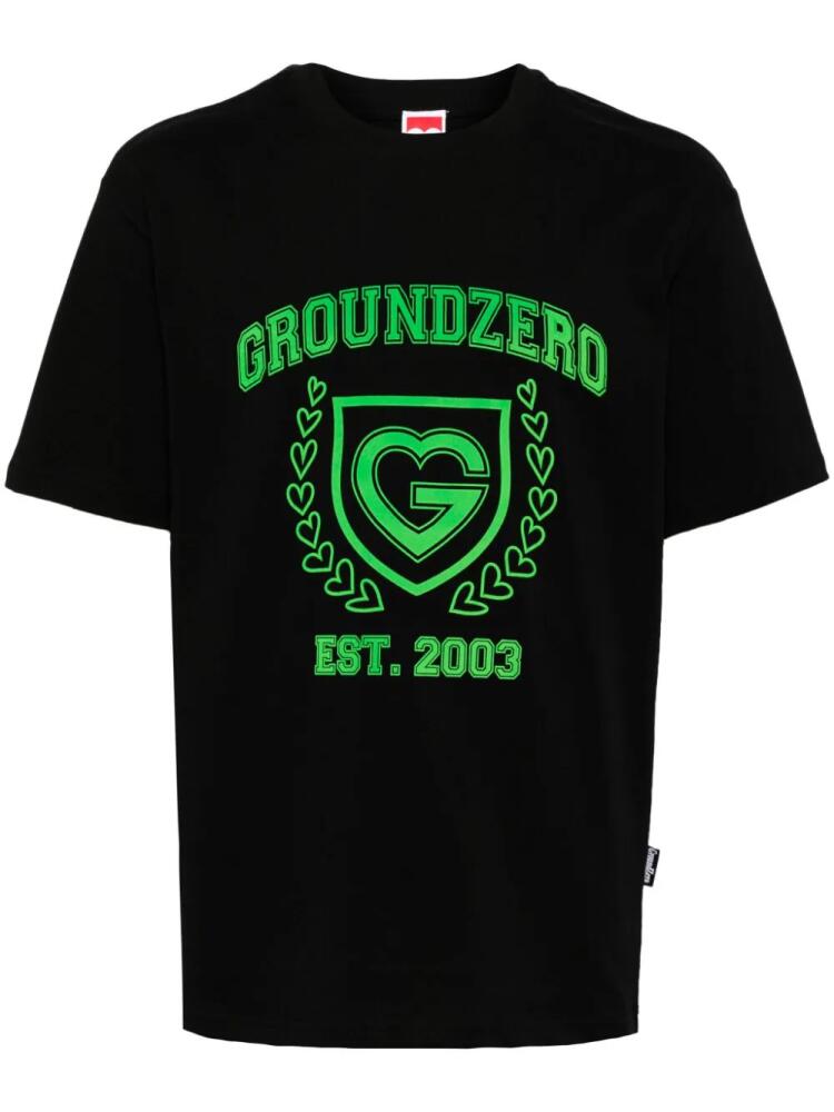 Ground Zero logo-print cotton T-shirt - Black Cover