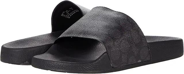 COACH Signature Coated Canvas Pool Slide (Charcoal Signature) Men's Shoes Cover