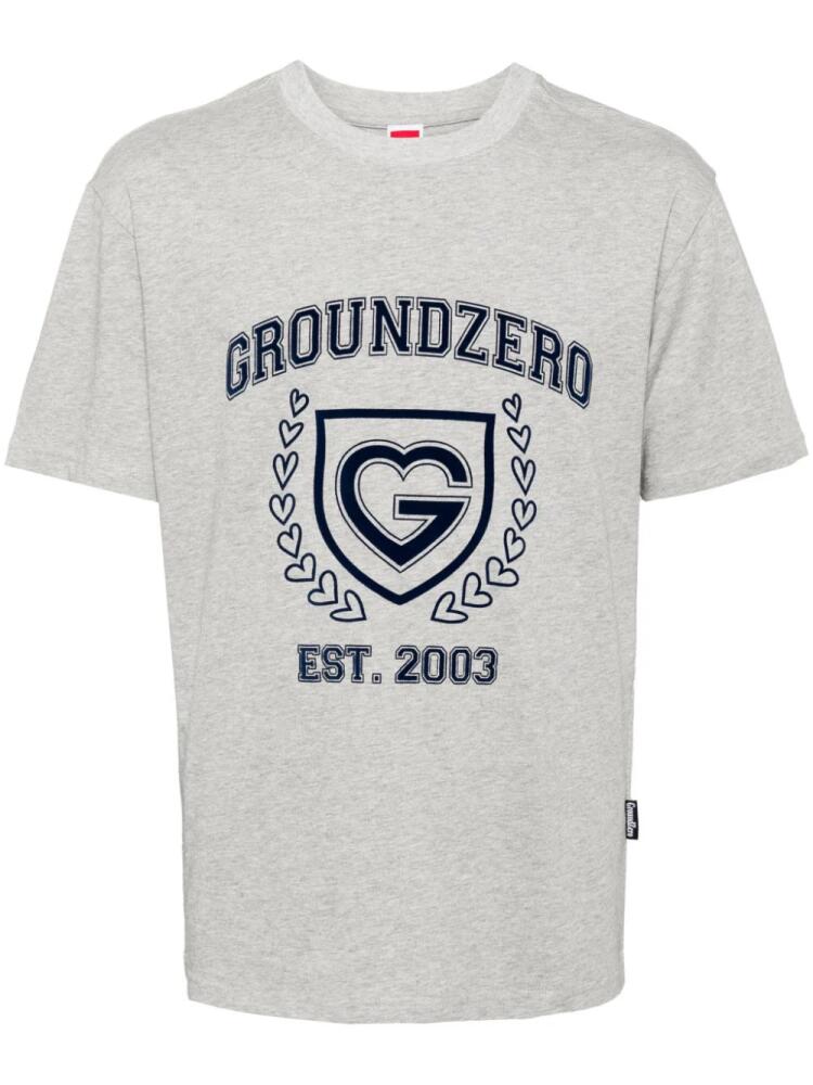 Ground Zero logo-print cotton T-shirt - Grey Cover